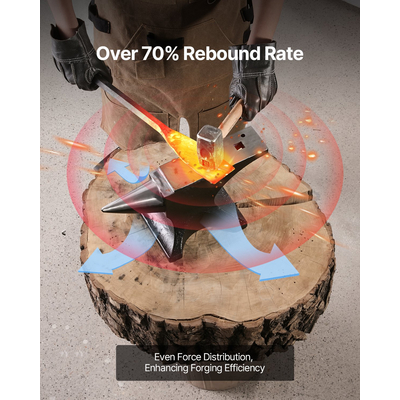 VEVOR Single Horn Anvil 55lbs Cast Steel Anvil Round Horn Anvil για σιδηρουργούς