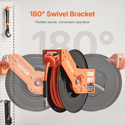 VEVOR Πτυσσόμενο καρούλι σωλήνα αέρα 3/8 IN x 50FT Υβριδικό καρούλι σωλήνα αέρα Max 300 PSI