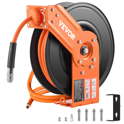 VEVOR Πτυσσόμενο καρούλι σωλήνα αέρα 3/8 IN x 50FT Υβριδικό καρούλι σωλήνα αέρα Max 300 PSI