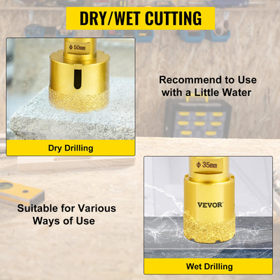 VEVOR Σετ τρυπάνια διαμαντιών 6 τμχ Σετ τρυπάνια διαμαντιών με τρυπάνια διαμαντιών 20mm-68mm για μάρμαρο κεραμικών πλακιδίων