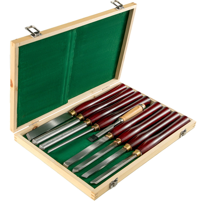 VEVOR Wood Chisel Σετ 8τμχ Σμίλες τόρνου 7INCH/17CM Ξυλουργικές σμίλες 9INCH Εργαλεία τόρνου ξύλου Σμίλες τόρνου Εργαλειοθήκη ξύλου για ξυλογλυπτική ρίζα σκάλισμα επίπλων σκάλισμα Τόρνοι κόκκινο