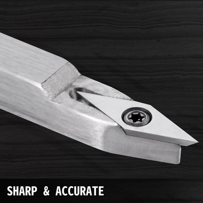 VEVOR Ξυλοτορνευτικά Εργαλεία για Τόρνο Σετ 4 ΤΕΜ, Εργαλεία τόρνου από καρβίδιο με σχήμα διαμαντιού, στρογγυλά, τετράγωνα κόφτες, σμίλες τόρνου με άνετες λαβές λαβής Εργαλεία τόρνου για χειροτεχνικούς χομπίστες