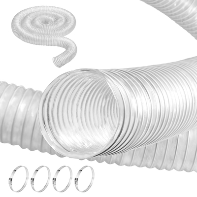 VEVOR 2,5&#039;&#039; x 10&#039; Εύκαμπτος σωλήνας συλλογής σκόνης Παχύς εύκαμπτος καθαρός σωλήνας από PVC