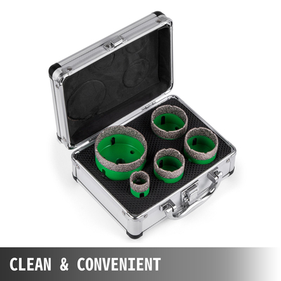 VEVOR 5 Pcs Diamond Hole Saw Set Diamond Drill Core Bits, M14 25/40/45/50/68MM Τρυπάνι κοπής τρυπών, M14 νήμα Point-Accurate Drilling for Tiles Ceramic Granite