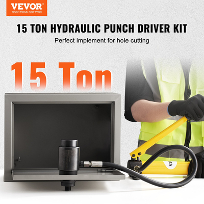 VEVOR 15 Ton Hydraulic Knockout Punch Driver Kit Hole Tool 1/2&quot;-4&quot; με 10 μήτρες