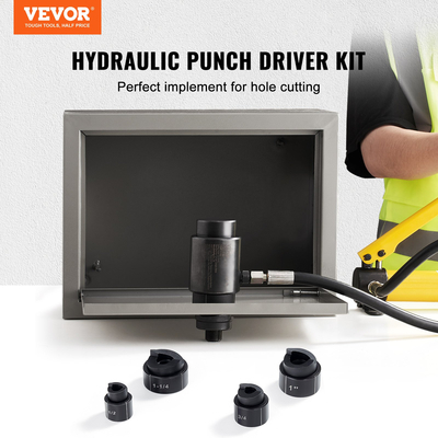 VEVOR Hydraulic Knockout Punch Kit, 4 τεμάχια 1/2&quot;, 3/4&quot;, 1&quot;, 1-1/4&quot; Σετ οπών κοπής αγωγών, Εργαλεία οδήγησης μεταλλικών φύλλων, κιτ εργαλείων KO για αλουμίνιο, ορείχαλκο, ανοξείδωτο χάλυβα, υαλοβάμβακα και Πλαστική ύλη