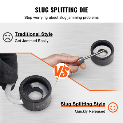 VEVOR Hydraulic Knockout Punch Kit, 4 τεμάχια 1/2&quot;, 3/4&quot;, 1&quot;, 1-1/4&quot; Σετ οπών κοπής αγωγών, Εργαλεία οδήγησης μεταλλικών φύλλων, κιτ εργαλείων KO για αλουμίνιο, ορείχαλκο, ανοξείδωτο χάλυβα, υαλοβάμβακα και Πλαστική ύλη