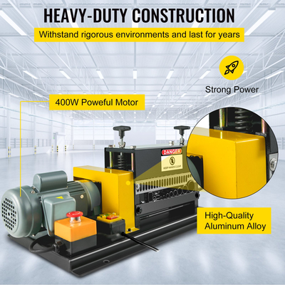 VEVOR 400W ηλεκτρική μηχανή απογύμνωσης καλωδίων, φορητό αυτόματο απογυμνωτή καλωδίων 1,5-38 mm, μηχανή απογύμνωσης σύρματος πάγκου καλωδίων με 10 λεπίδες για ανακύκλωση σκραπ χαλκού