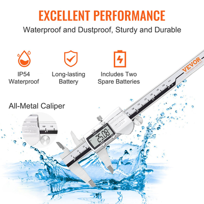 VEVOR 6&quot; 150mm ψηφιακό δαγκάνα Vernier Micrometer χάρακας ABS Μηδενική λειτουργία