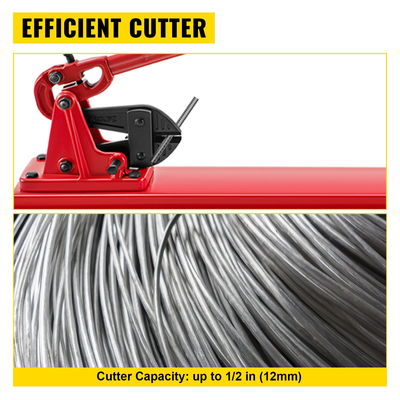 VEVOR 24\&quot; Τύπος πάγκου Hand Swager, Cutting Capacity 3/8\&quot; Bolt Cutter Τύπος πάγκου, σκληρότητα 35-45HRC Crimping Tool Panch Wire Rope Cable, Red Swaging Machine for Swaging and Cutting, Arm Bench Swager