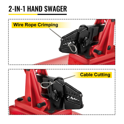 VEVOR Τύπος πάγκου Hand Swager, 24\&quot; Bench Type Swaging Tool, Bench Type Crimper for 1/16\&quot; 3/32\&quot; 1/8\&quot; 5/32\&quot; 3/16\&quot;, CRV (HRC 35-45 Πτυχίο) Εργαλείο σύσφιξης τύπου πάγκου, Εργαλείο συρραφής πάγκου για σύρμα καλωδίων