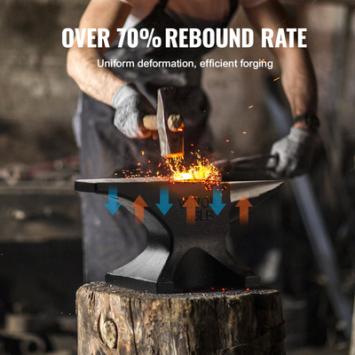 Αμόνι VEVOR Single Horn, 66Lbs χυτό αμόνι, Σιδηρουργός στρογγυλού κέρατου υψηλής σκληρότητας, μεγάλος πάγκος και σταθερή βάση, με στρογγυλή και τετράγωνη τρύπα, εργαλείο Metalsmith για κάμψη και διαμόρφωση