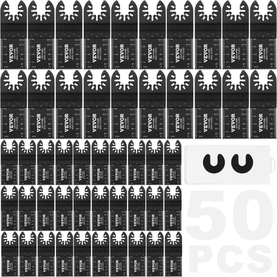 VEVOR 50PCS ταλαντευόμενες λεπίδες πριονιού, Universal γρήγορης απελευθέρωσης ταλαντευόμενες λεπίδες πριονιού, λεπίδες εργαλείων πολλαπλών εργαλείων για ξύλο πλαστικό αλουμίνιο, Fit Dewalt Milwaukee Hitachi Chicago Craftsman