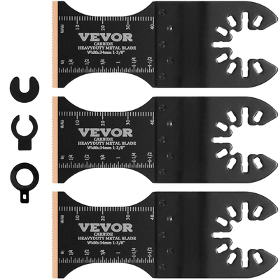 VEVOR 3PCS Carbide Oscillating Tool Blades, Universal Quick Release Oscillating Saw Blades, Multitool Tool Blades for σκληρό υλικό, μέταλλο, καρφιά, μπουλόνια, Fit Dewalt Milwaukee Hitachi Chicago