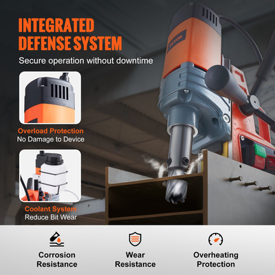 VEVOR Μαγνητικό τρυπάνι 1300W 2922lbf/13000N Φορητό μαγνητικό τρυπάνι τύπου 810RPM