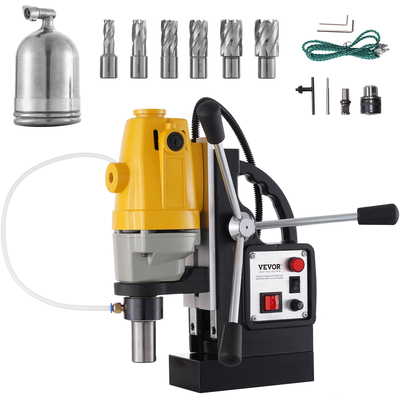 Μαγνητική πρέσα τρυπανιού 1100W 2700LBS Magnet Force με 6 τμχ Δακτυλιοειδείς μύτες κοπής HSS