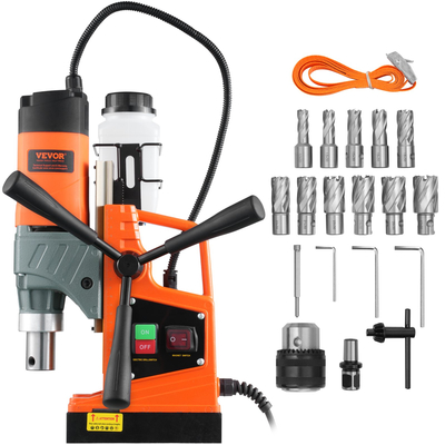 VEVOR Magnetic Drill 1450W 12500N Portable Mag Drill Press 850RPM