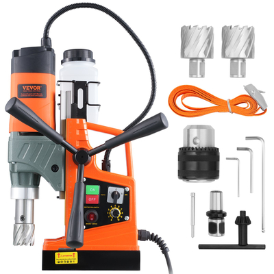 VEVOR Magnetic Drill 1450W 12500N Portable Mag Drill Press 800RPM