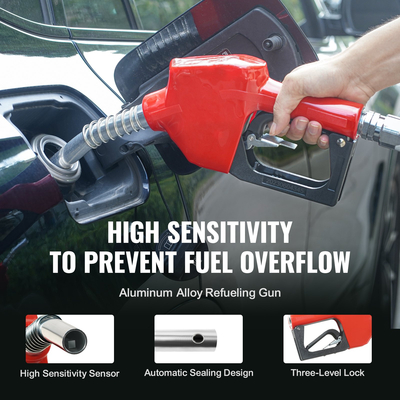 Καρούλι σωλήνα καυσίμου VEVOR, 1&quot; x 50&#039;, εξαιρετικά μακρύ πτυσσόμενο καρούλι σωλήνα ντίζελ, κατασκευή από ανθρακοχάλυβα βαρέως τύπου με αυτόματο ακροφύσιο καυσίμου, ελαστικός σωλήνας NBR για φορτηγό οχημάτων αεροσκαφών, 300 PSI