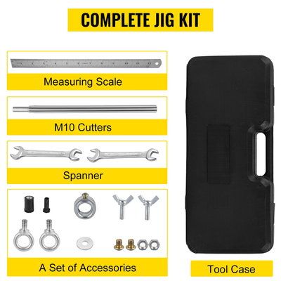 VEVOR 16Pcs Mortice Door Fitting Kit, DBB Lock Mortiser Kit with 3pcs Tungsten Steel Cutters &amp; Accessories, Mortising Jig Tool Hole Saw Door Opener, για ξύλινες πόρτες