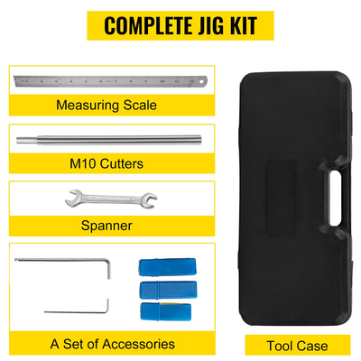 VEVOR Σετ τοποθέτησης 8 τεμαχίων Mortice Door, DBB Lock Mortiser Kit με 3 τεμ. κόφτες και αξεσουάρ από χάλυβα βολφραμίου, ανοιχτήρι πόρτας με τρύπα για ξύλινες πόρτες
