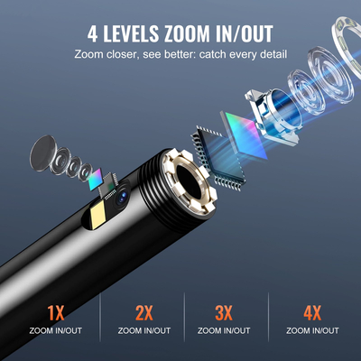 Κάμερα ενδοσκόπιου VEVOR με Φώτα Διπλό Βοροσκόπιο με Καλώδιο 16,4 FT Οθόνη 4,3