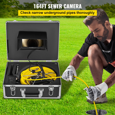 VEVOR 50M Sewer Inspection Camera 7 ιντσών Οθόνη LCD DVR Αδιάβροχο Pipeline Inspection System Camera Kit με κάρτα SD 8G (50M 7 ιντσών)
