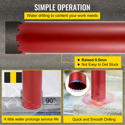 τρυπάνι πυρήνων διαμαντιών, 10&quot;/254κομμάτι τρυπανιών πυρήνων διαμέτρων, 14&quot;/355συγκεκριμένο κομμάτι τρυπανιών πυρήνων πυρήνων, 5/8&quot;-11 κομμάτι πυρήνων νημάτων, ξηρά/υγρά κομμάτια πυρήνων τρυπανιών με μια λεπίδα, υγρό κομμάτι διάτρησης διαμαντιών για το σκυρόδεμα Λεπτομέρειες: