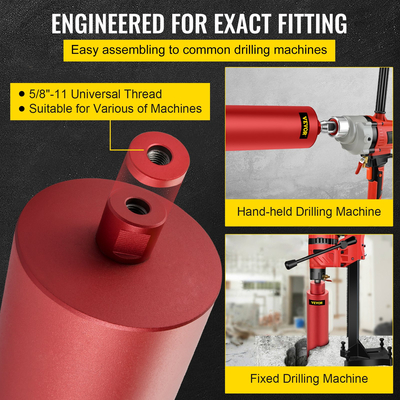 VEVOR Diamond Core Drill, 8&quot;/203mm Diameter Drill Drill, 14&quot;/355mm Concrete Core Drill Drill, 5/8&quot;-11 Thread Core Bit, Dry/Wet Drill Drill with a Lade, Diamond Wet Coring Bit for Concrete Brit