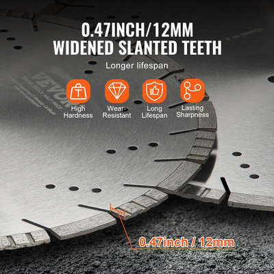 VEVOR Diamond Blade 14 ιντσών Λεπίδα πριονιού σκυροδέματος υγρά ή στεγνά 0,47 ιντσών λοξά δόντια