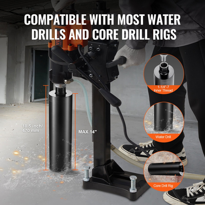 Τρυπάνι πυρήνα VEVOR, 4,25&quot; Τρυπάνια με πυρήνα υγρού διαμαντιού, τρυπάνι πυρήνα σκυροδέματος βάθους 14&quot; με λεπίδα πριονιού, 1-1/4&quot;-7 Εσωτερικό σπείρωμα, Συγκόλληση με λέιζερ, Διαμαντένιο τρυπάνι υγρού πυρήνα για τούβλο σκυροδέματος