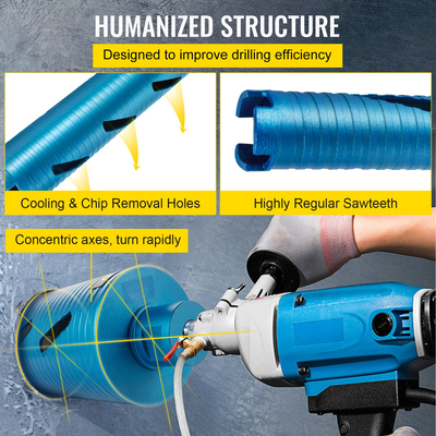 Τρυπάνι ξηρού πυρήνα VEVOR, 1,5&quot; / 38,1 χιλ. διάμετρος 5/8&quot;-11 με σπείρωμα, 9,5&quot; / 241,3 χιλ. Βάθος Διαμαντένιο Εργαλείο οπής οπής με μύτη πιλότου &amp; λεπίδα 4,5&quot;, πριονίδια οπής τοιχοποιίας για σκληρό σκυρόδεμα Τούβλο και Β