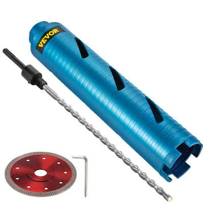 Τρυπάνι VEVOR Core, 2,5\&quot; / 63,5 mm Διάμετρος 5/8\&quot;-11 με σπείρωμα, 9,5\&quot; / 241,3mm Βάθος Διαμαντένιο Εργαλείο οπής ξηρού πυρήνα με μύτη πιλότου &amp; λεπίδα 4,5&quot;, πριονίδια οπής τοιχοποιίας για σκληρό σκυρόδεμα Τούβλο και Β