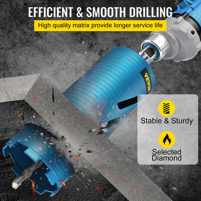 Τρυπάνι VEVOR Core, 4 \&quot; /101,6 mm Διάμετρος 5/8\&quot; - 11 Arbor με πιλότο &amp; 4,5 \&quot; λεπίδα, 9,5\&quot; /241,3mm Βάθος Diamond Dry Coring Bore Tool, Story Hole Saw Bits for Hard Τούβλο από σκυρόδεμα και Β