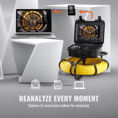 Κάμερα επιθεώρησης σωλήνων VEVOR Sewer Camera 9 ιντσών 720p Screen Pipe Camera 393 ft