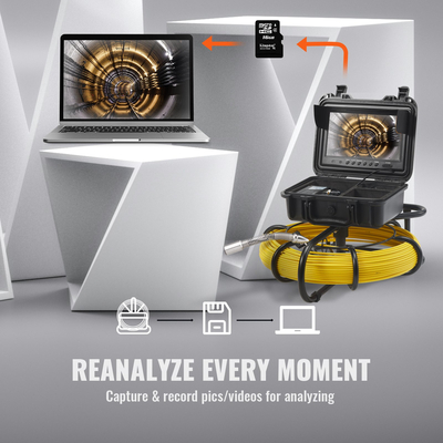 Κάμερα επιθεώρησης σωλήνων VEVOR Sewer Camera 9 ιντσών 720p Screen Pipe Camera 230 ft