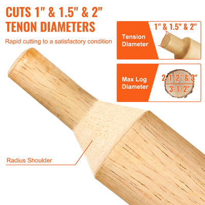 VEVOR Tenon Cutter, 1&quot;/25,4mm &amp; 1,5&quot;/38mm &amp; 2&quot;/50,8mm, Premium κόφτης επίπλων από αλουμίνιο &amp; ατσάλι, με διπλές ίσιες λεπίδες &amp; βίδες με κουμπιά Home Master Kit, Εμπορικό εργαλείο εκκίνησης για το σπίτι D