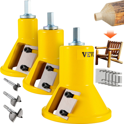 VEVOR Tenon Cutter, 1&quot;/25,4mm &amp; 1,5&quot;/38mm &amp; 2&quot;/50,8mm, Premium κόφτης επίπλων από αλουμίνιο &amp; ατσάλι, με διπλές ίσιες λεπίδες &amp; βίδες με κουμπιά Home Master Kit, Εμπορικό εργαλείο εκκίνησης για το σπίτι D