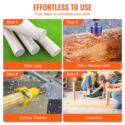 VEVOR Tenon Cutter, 1\&quot;/25,4mm &amp; 2\&quot;/50,8mm, με διπλές καμπύλες λεπίδες &amp; βίδες με κουμπιά Home Master Kit, Premium κόφτη επίπλων από αλουμίνιο &amp; ατσάλι, Εμπορικό εργαλείο για αρχάριους για το σπίτι DIY