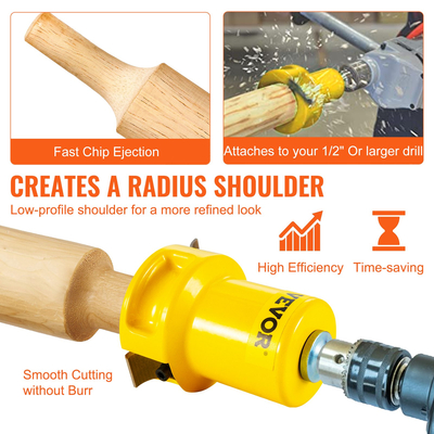 VEVOR Tenon Cutter, 1\&quot;/25,4mm &amp; 2\&quot;/50,8mm, με διπλές καμπύλες λεπίδες &amp; βίδες με κουμπιά Home Master Kit, Premium κόφτη επίπλων από αλουμίνιο &amp; ατσάλι, Εμπορικό εργαλείο για αρχάριους για το σπίτι DIY