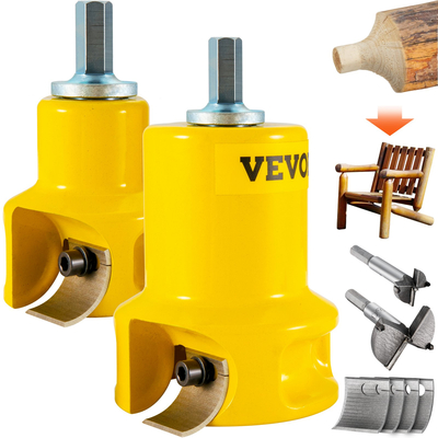 VEVOR Tenon Cutter, 1\&quot;/25,4mm &amp; 2\&quot;/50,8mm, με διπλές καμπύλες λεπίδες &amp; βίδες με κουμπιά Home Master Kit, Premium κόφτη επίπλων από αλουμίνιο &amp; ατσάλι, Εμπορικό εργαλείο για αρχάριους για το σπίτι DIY