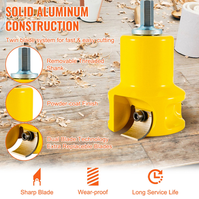 VEVOR Tenon Cutter, 1,5&quot; / 38 mm διάμετρος, Premium κόφτης επίπλων από αλουμίνιο &amp; ατσάλι, με διπλές καμπύλες λεπίδες και βίδες με κουμπιά Home Master Kit, Εμπορικό εργαλείο ξυλουργικής για αρχάριους στο σπίτι