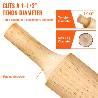 VEVOR Tenon Cutter, 1,5&quot; / 38 mm διάμετρος, Premium κόφτης επίπλων από αλουμίνιο &amp; ατσάλι, με διπλές καμπύλες λεπίδες και βίδες με κουμπιά Home Master Kit, Εμπορικό εργαλείο ξυλουργικής για αρχάριους στο σπίτι
