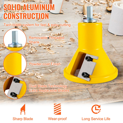 VEVOR Tenon Cutter, 1,5&quot; / 38 mm διάμετρος, Premium κόφτης επίπλων από αλουμίνιο &amp; ατσάλι, με διπλές ίσιες λεπίδες και βίδες με κουμπιά Home Master Kit, Εμπορικό εργαλείο ξυλουργικής για αρχάριους στο σπίτι DIY