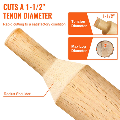 VEVOR Tenon Cutter, 1,5&quot; / 38 mm διάμετρος, Premium κόφτης επίπλων από αλουμίνιο &amp; ατσάλι, με διπλές ίσιες λεπίδες και βίδες με κουμπιά Home Master Kit, Εμπορικό εργαλείο ξυλουργικής για αρχάριους στο σπίτι DIY
