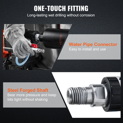 VEVOR Πυρήνας διαμαντιού Τρυπάνι Μηχανή Σκυρόδεμα Core Τρυπάνι Rig Casters 3200W 750RPM