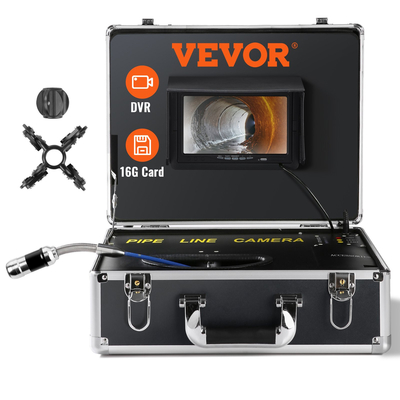 VEVOR Sewer Camera Pipe Inspection Camera 7 ιντσών με οθόνη 1000TVL Camera 100ft Pipeline Inspection Camera με λειτουργία DVR, αδιάβροχη κάμερα IP68 με 12 ρυθμιζόμενα LED, με κάρτα SD 16 GB για γραμμή αποχέτευσης, σπίτι, υδραυλικό σωλήνα