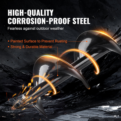 Τρυπάνια VEVOR για φύτευση σετ 4, τρυπάνι κήπου, τρυπάνι σπειροειδούς για εκσκαφέα μετά τρύπα, φύτευση βολβών και σκάψιμο τρυπών, για τρυπάνι 3/8&quot; Hex Drive