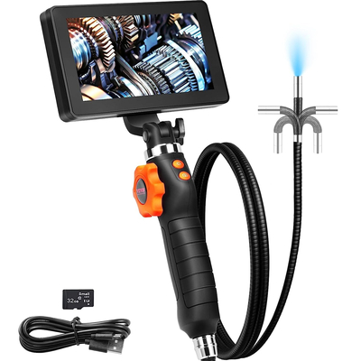 VEVOR Αρθρωτό Borescope Camera με φως, αμφίδρομη αρθρωτή κάμερα ενδοσκοπίου επιθεώρησης με μικροσκοπικό φακό 6,4 mm, οθόνη 5&quot; IPS 1080P HD, 8X Zoom, 8 LED Light Snake κάμερα για αυτοκίνητα, υδραυλικά