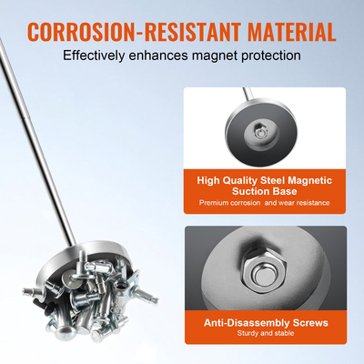 VEVOR Telescoping Magnetic Sweeper Pickup Tool, Handheld Screws Parts Finder με 15,9 kg ικανότητα έλξης, ανασυρόμενη λαβή 210-845 mm με ισχυρό μαγνήτη, καρφιά βίδες, μεταλλικά μέρη